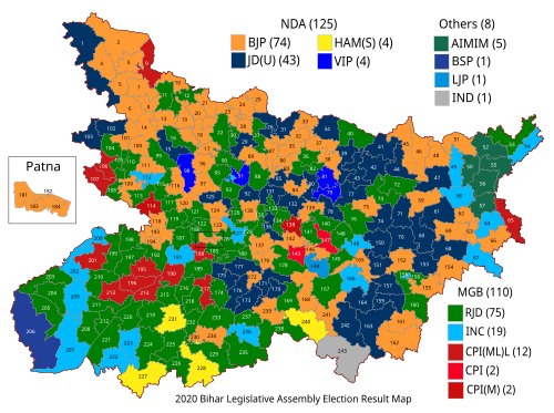 Bihar Map with election districts